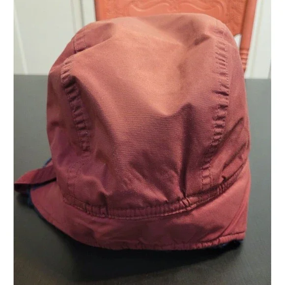 Vintage REI GORE TEX Trapper Hat Hunters Cap Sherpa Lining Red Maroon Navy Blue - Picture 3 of 7